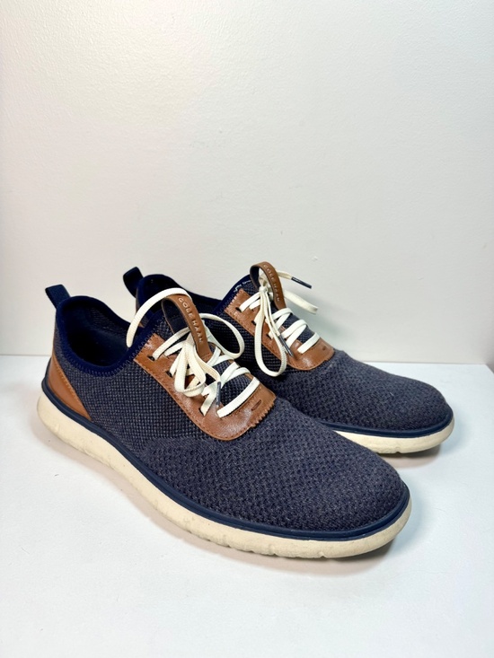 Cole Haan Blue Knit Tan Leather Zerogrand Stitchlite Lace Up Oxford | Size 12 main image 4